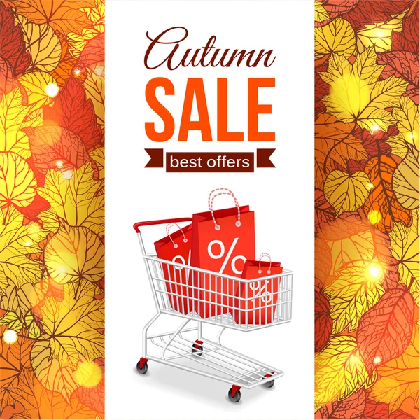 Autumn sale typographical background — Stock Vector