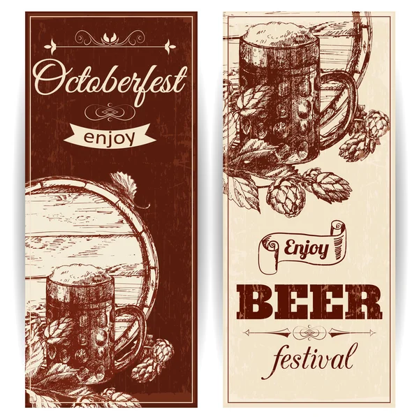 慕尼黑啤酒节排印的老式背景 — 图库矢量图片