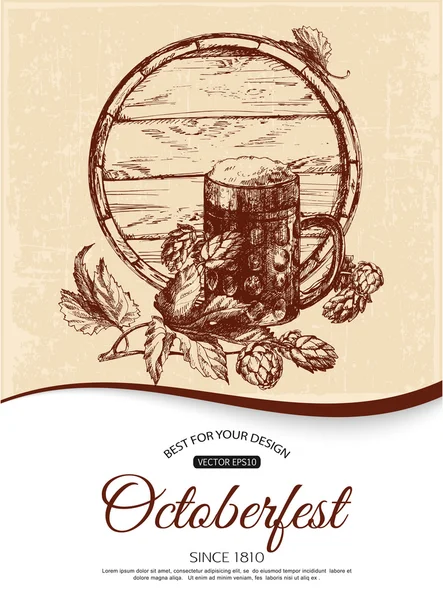 Oktoberfest typografiska vintage bakgrund — Stock vektor