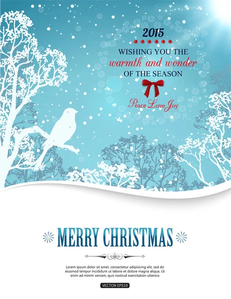 Merry christmas arka plan ile kış manzarası