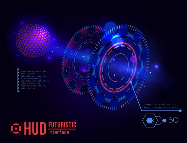 Elemen antarmuka HUD Futuristik - Stok Vektor