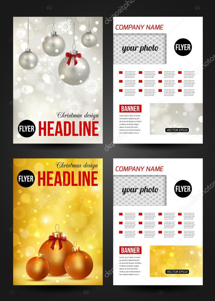 Set of Christmas stationery templates