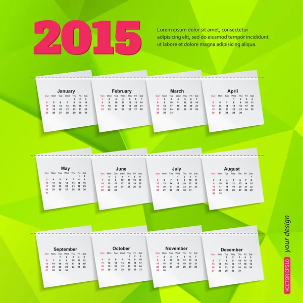 2015 kalender brochure — Stockvector