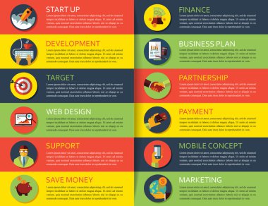 İş ve Finans daire simgeleri