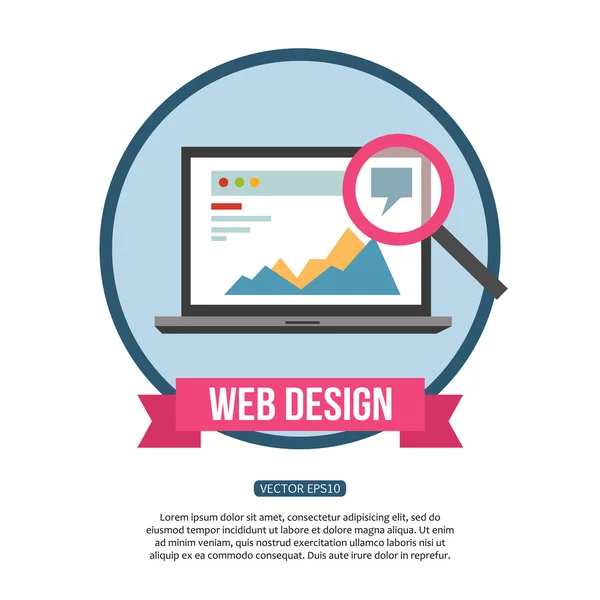 Concetto di web design e sviluppo — Vettoriale Stock