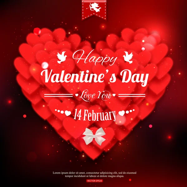 Happy Valentine's Day Contexte typographique — Image vectorielle