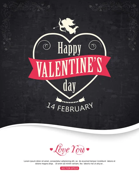 Valentine's Day typographical background — Stock Vector