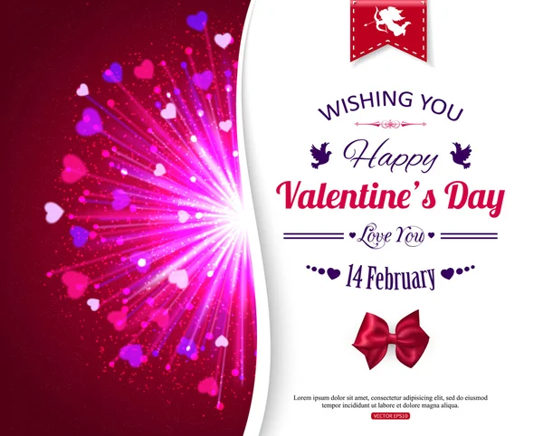 Happy Valentine's Day Contexte typographique — Image vectorielle