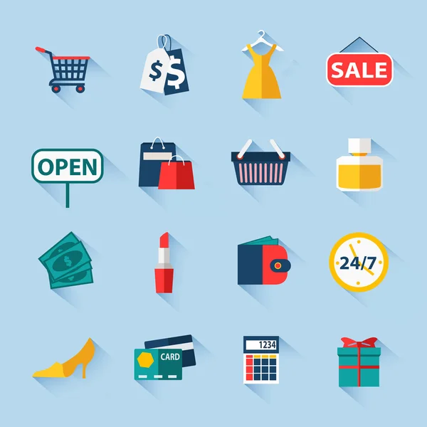 Set off shopping icons — Stock Vector