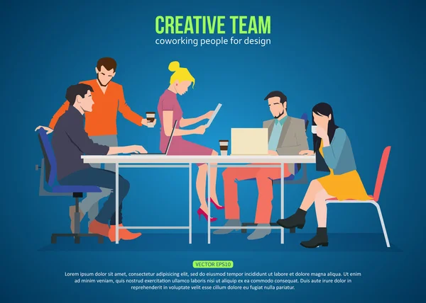 Réunion d'affaires et Coworking — Image vectorielle