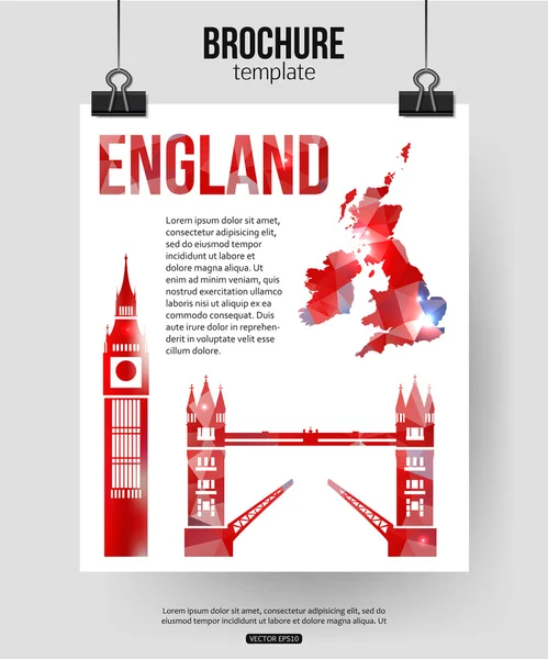 Inglaterra viajes fondo — Vector de stock