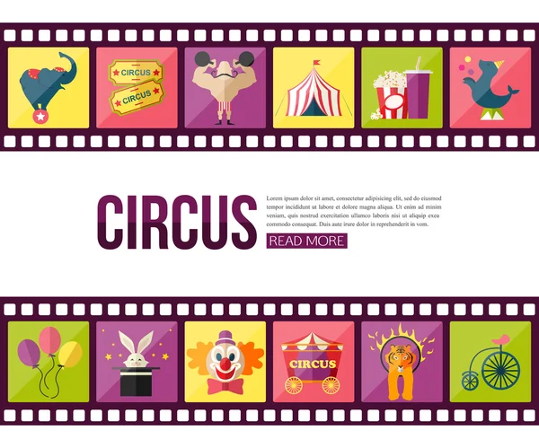 Circus entertainment icons — Stock Vector