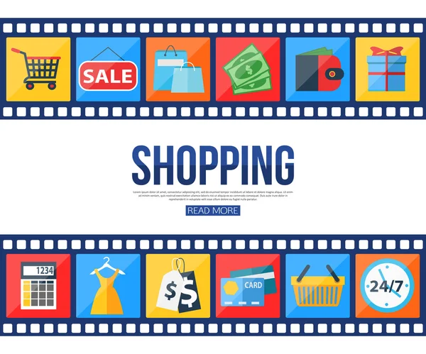 Försäljning och shopping ikoner — Stock vektor