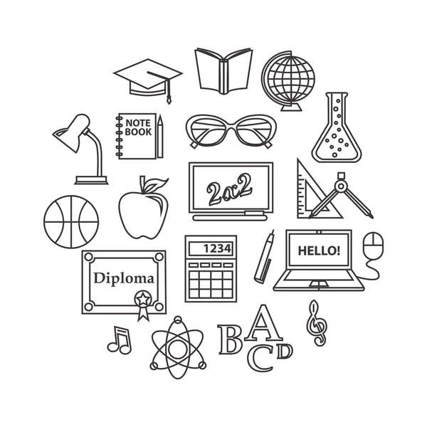 Icônes scolaires et éducatives — Image vectorielle