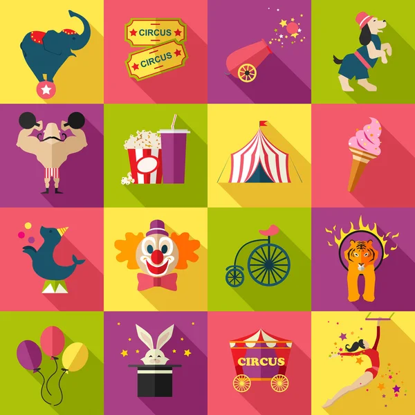 Circus entertainment icons — Stock Vector