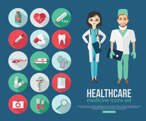 Медичні охорони здоров'я іконки — стоковий вектор