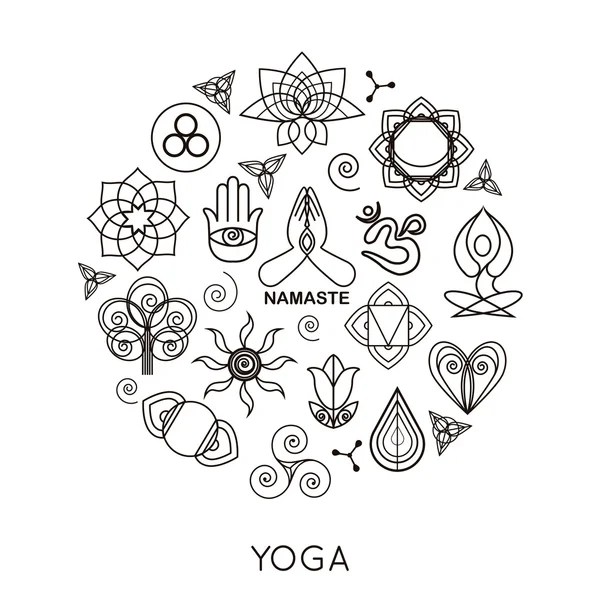 Yoga Monogram ve logolar — Stok Vektör