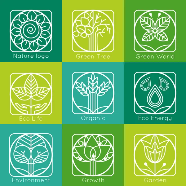 Дерево-монограми та логотипи — стоковий вектор