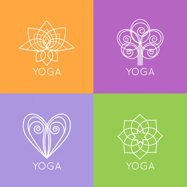 Монограммы и логотипы йоги — стоковый вектор
