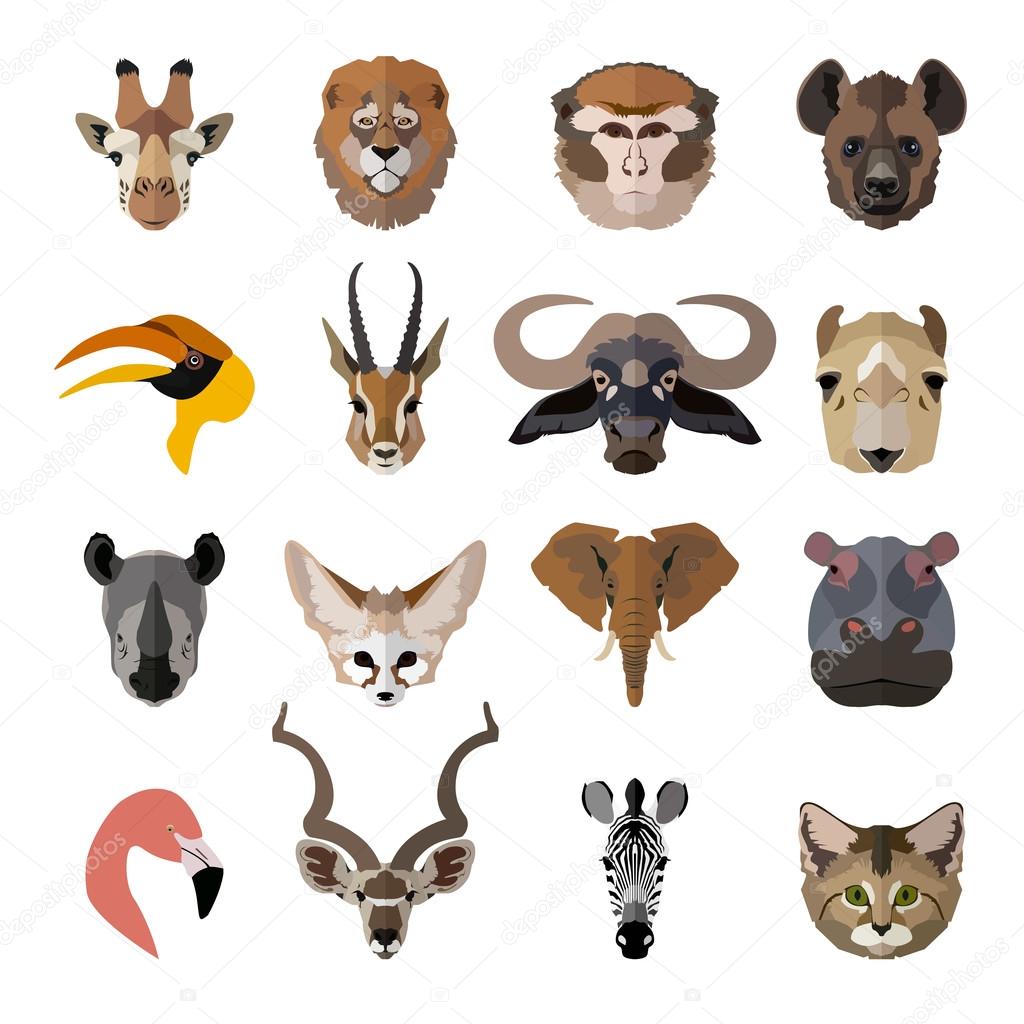 Set of forest animals