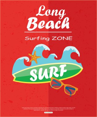 Retro surfing typographical poster