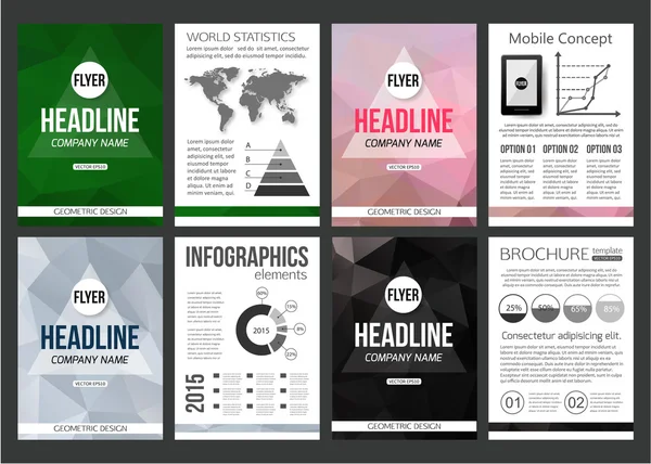 Set di modelli aziendali con infografica — Vettoriale Stock