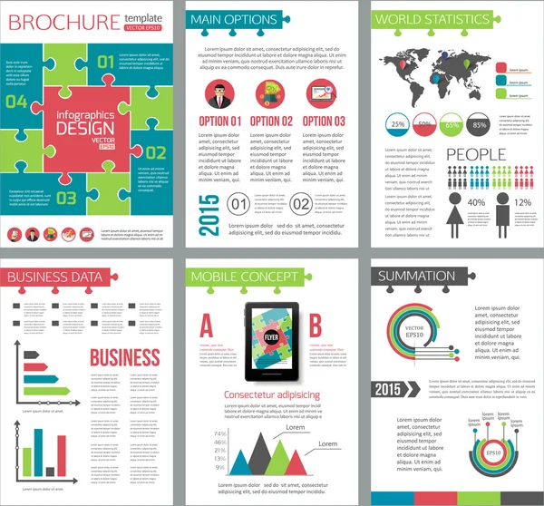 Set of corporate business brochure templates — Stockvector