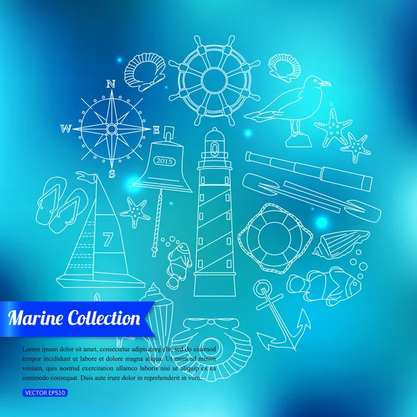 Marina disposition ikoner set — Stock vektor