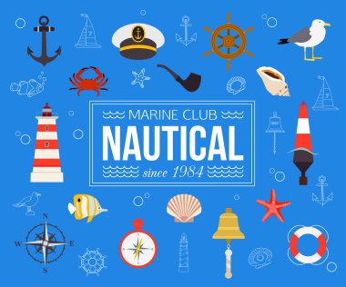 Summer nautical typographical background