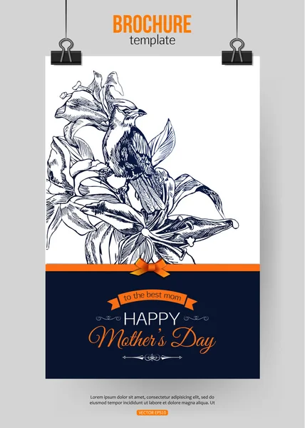 Happy Mothers Day Sfondo tipografico — Vettoriale Stock