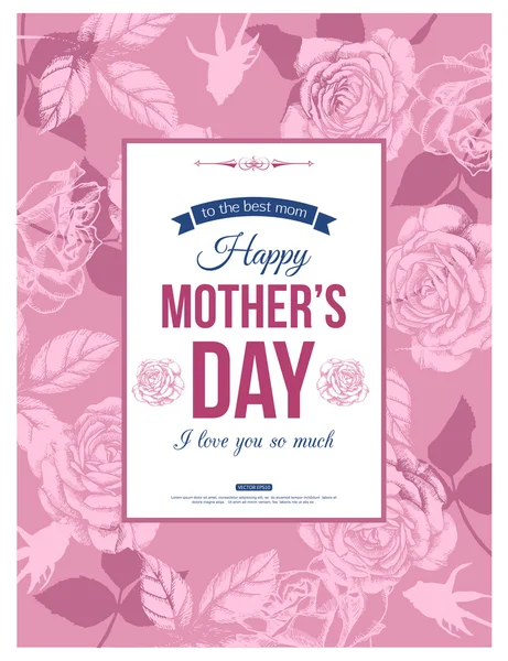 Happy Mothers Day Typographical Background — Stock Vector