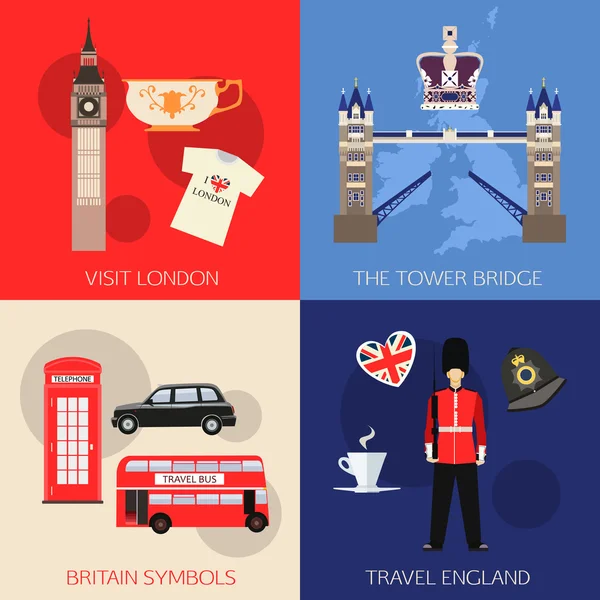 Set of England travel compositions