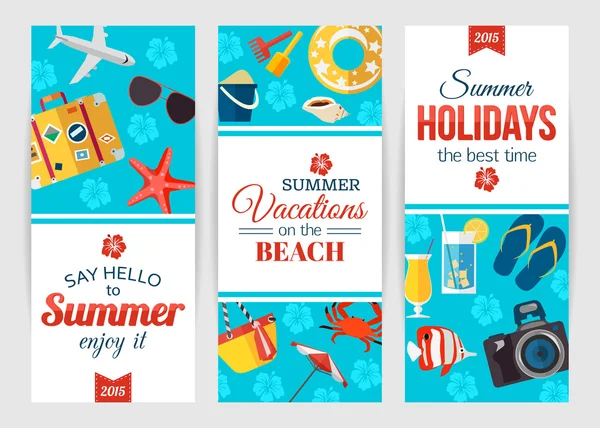Summertime typographical banners — Stok Vektör