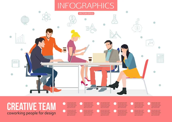 Infografica creativa del team — Vettoriale Stock