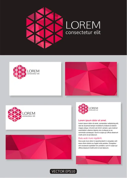 Design de ícone de logotipo rosa geométrico — Vetor de Stock