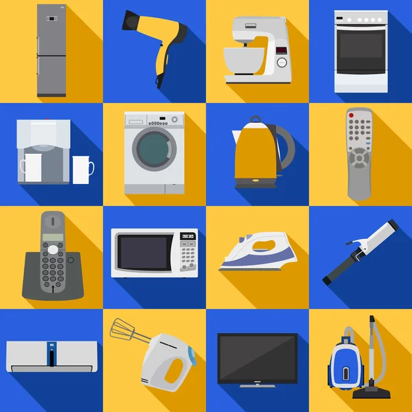 Set of household appliances and electronic devices — Stock Vector