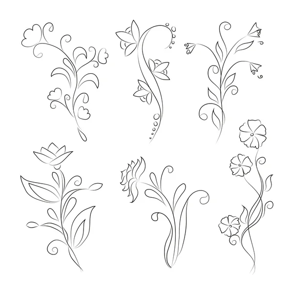 Decoratieve bloemen elementen voor ontwerp — Stockvector