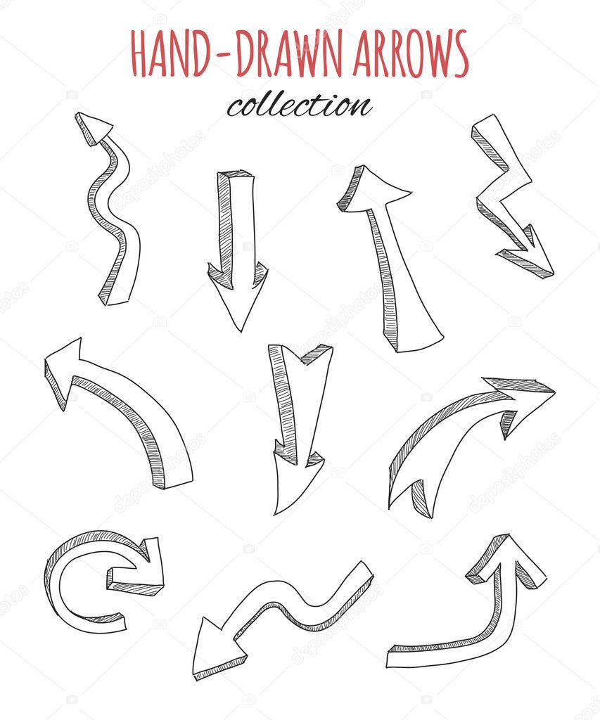 Hand drawn arrows collection