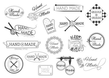 Set of hand made labels clipart