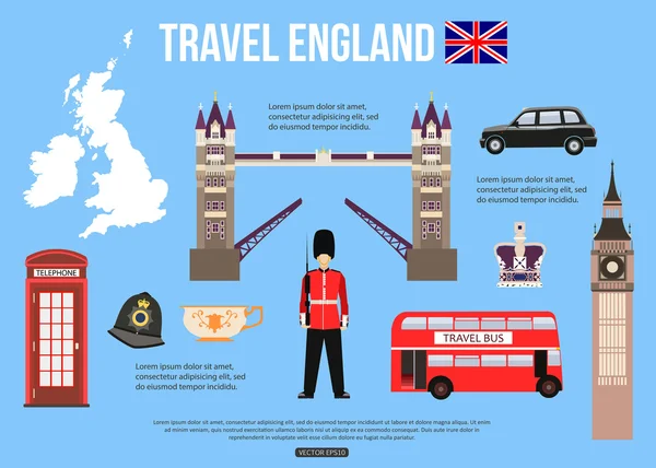 Inglaterra fundo de viagem —  Vetores de Stock