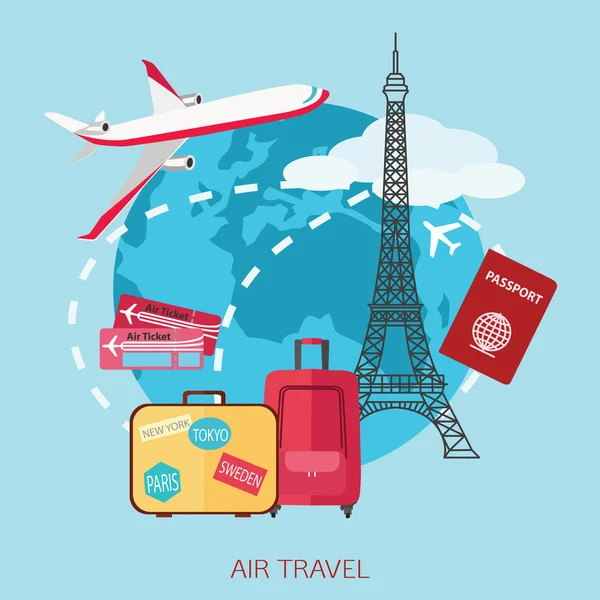 Air travel background. — Stock Vector