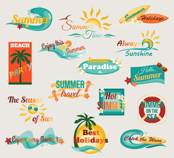 Elementos tipográficos de verano — Archivo Imágenes Vectoriales