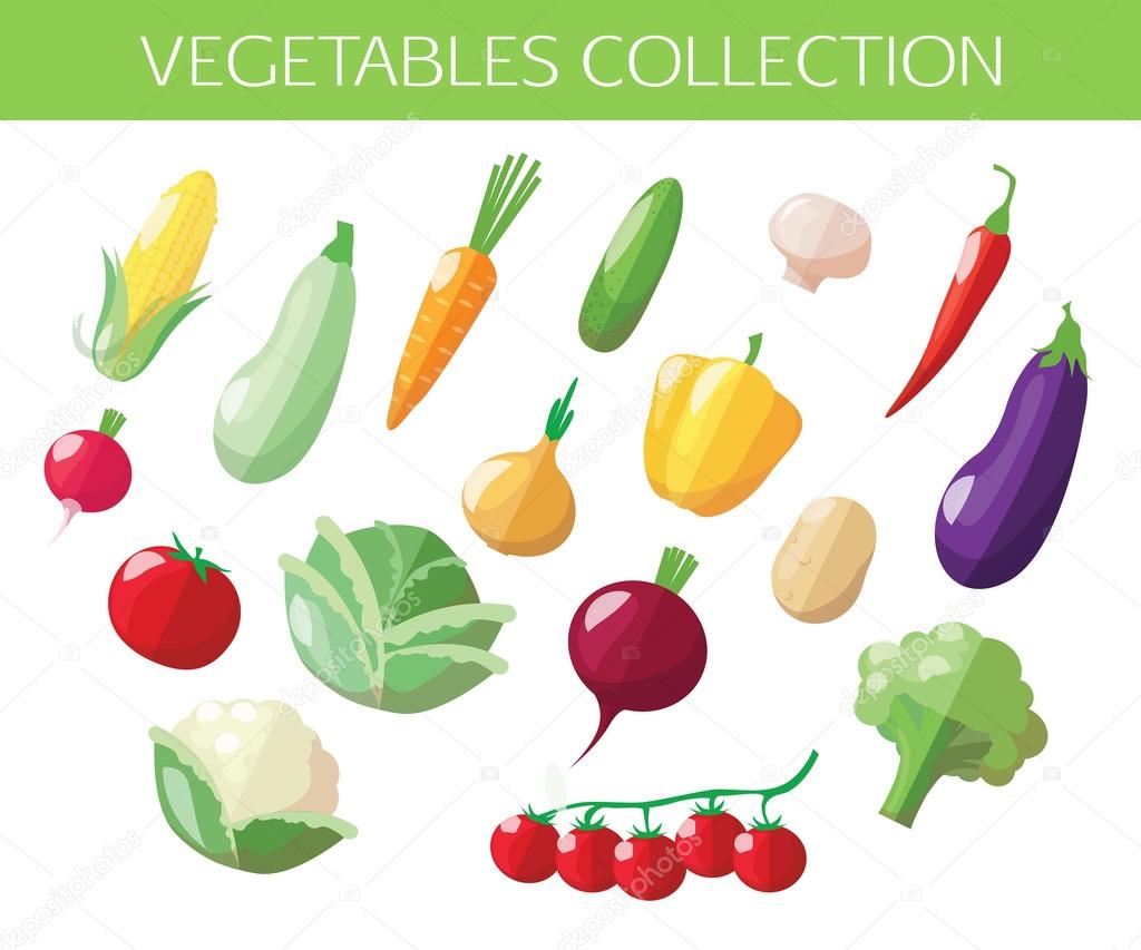 Set of vegetables icons.