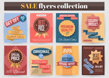 Set of colorful Sale flyers