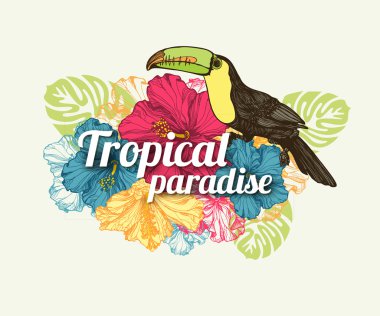 Tropical summer typographical background