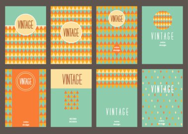 Set of creative vintage cards