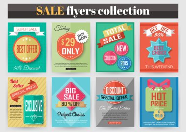Set of colorful Sale flyers
