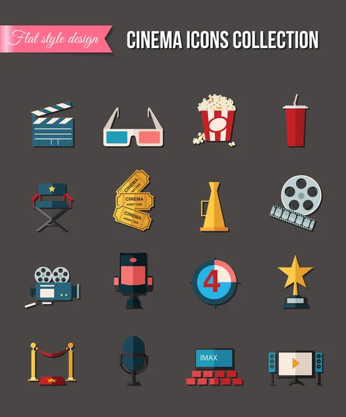 Movie and film icons set — Stock Vector