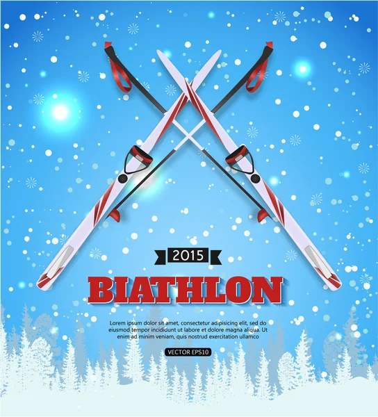 Biathlon typographical background — Διανυσματικό Αρχείο