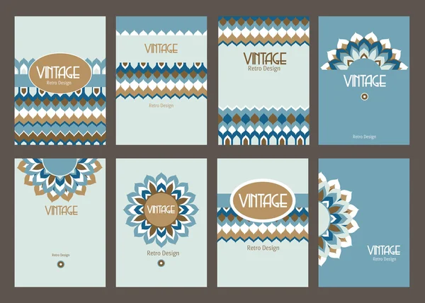 Set of creative vintage cards — Stok Vektör